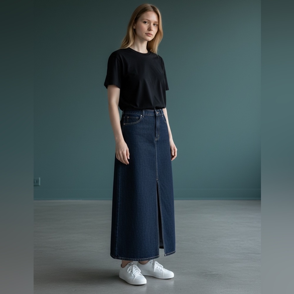 St Johns Bay Med Sz 16 Front Slit Jean Skirt Great NWT